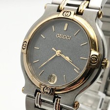 Working GUCCI 9000M Gold Men's Two-Tone Quartz Watch