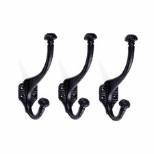 3 Hat Coat Hook Wrought Iron Black Renovator's Supply