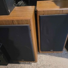 KLH FLOOR SPEAKERS WOODGRAIN HIFI VINTAGE AUDIO GREAT CONDITION TESTED