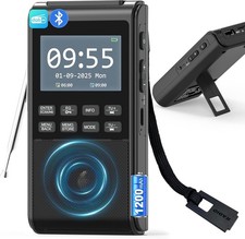 Portable DAB+ Radio Bluetooth 5.3 FM Rechargeable Dual Alarm