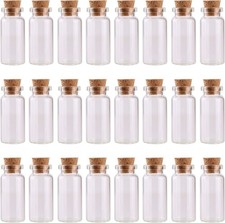 24pcs Glass Bottles with Cork Stoppers - 10ml Mini Vials for DIY Crafts Favors