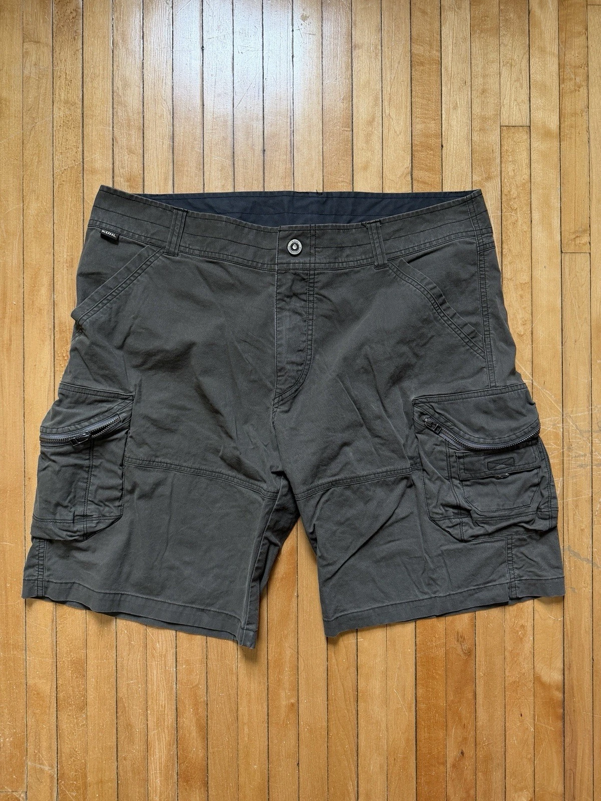 Kuhl Vintage Patina Dye Ambush Cargo Hiking Shorts Espresso Brown Men’s Sz. 38