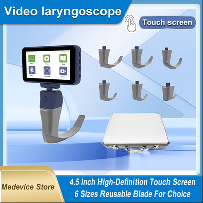 Touch screen digital video reusable sterile blade 4.5'' laryngoscope