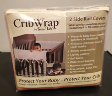 Pink Crib Wrap Trend Lab, 2 Side Rail Covers - Wide Rail Crib fits 8"-18" Around