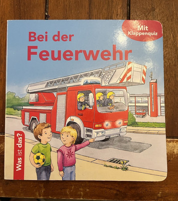 Ullmann Medien   Bei der Feuerwehr Kinderbuch Deutsch 2-3 Jahre Klappenquiz