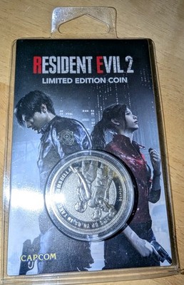 Resident Evil 2 limited edition Silver Coin Leon Kennedy RPD Claire Redfield 