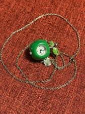 MARC JACOBS Green Apple Pendant Watch Quartz 35mm Ladies Necklace Authentic