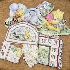 Vintage Classic Winnie the Pooh Crib Set Quilted Ruffle 7-Piece 90  s