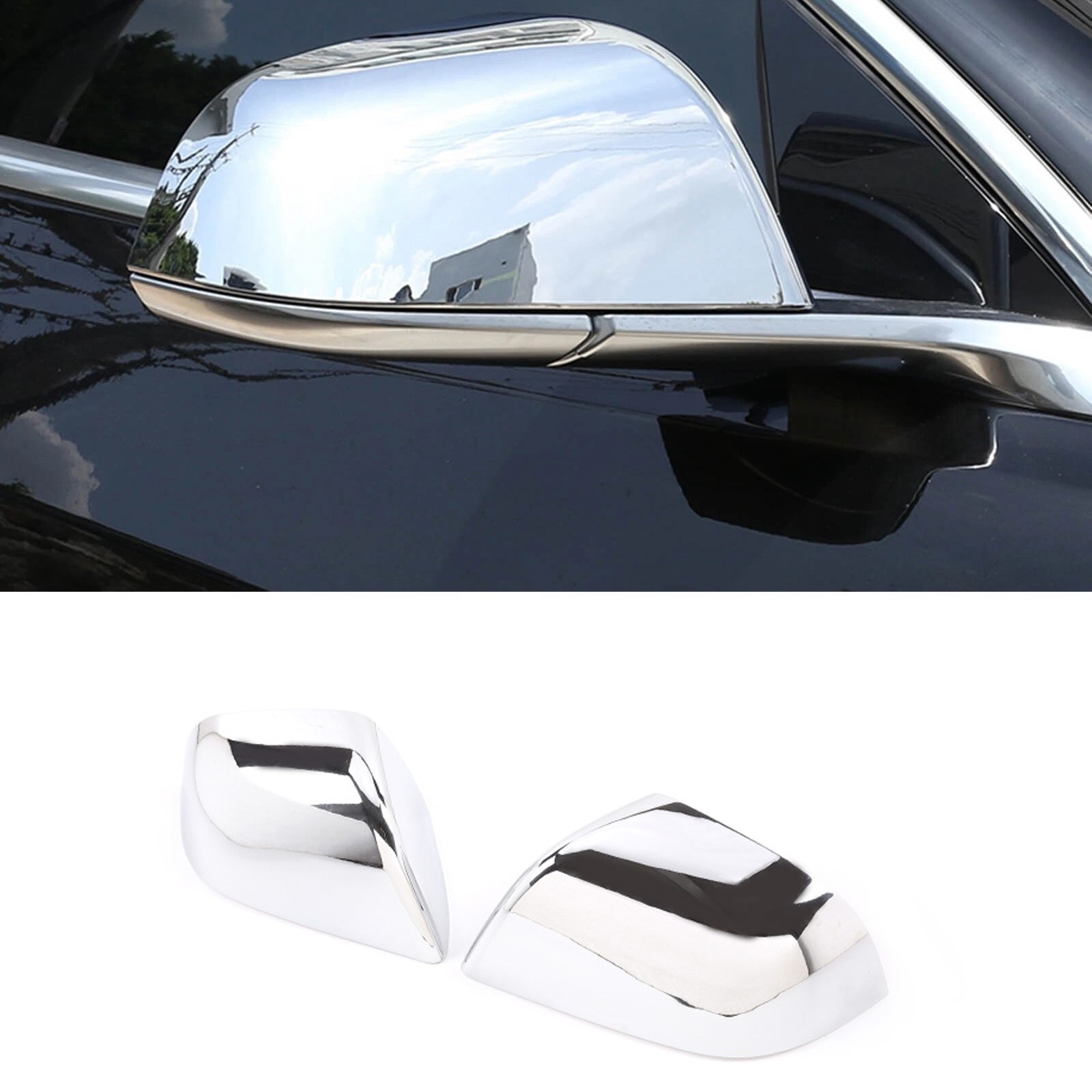 Chrome Rearview Side Wing Mirror Cap Cover For Tesla Model 3 2018 -2021 Set of 2