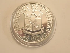 1976 Philippines Proof Silver 25 Piso w/ capsule
