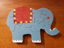 Vintage Child's Hand Made Elephant Learning Puzzle