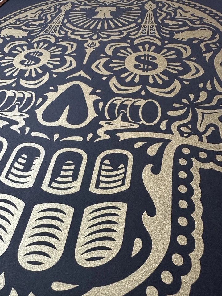 Obey Shepard Fairey Power & Glory Day of the Dead Skull Giant Streetart Print - Bild 3 von 4