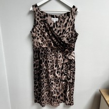 Ronni Nicole leopard faux wrap dress stretch size 18 occasion party wedding