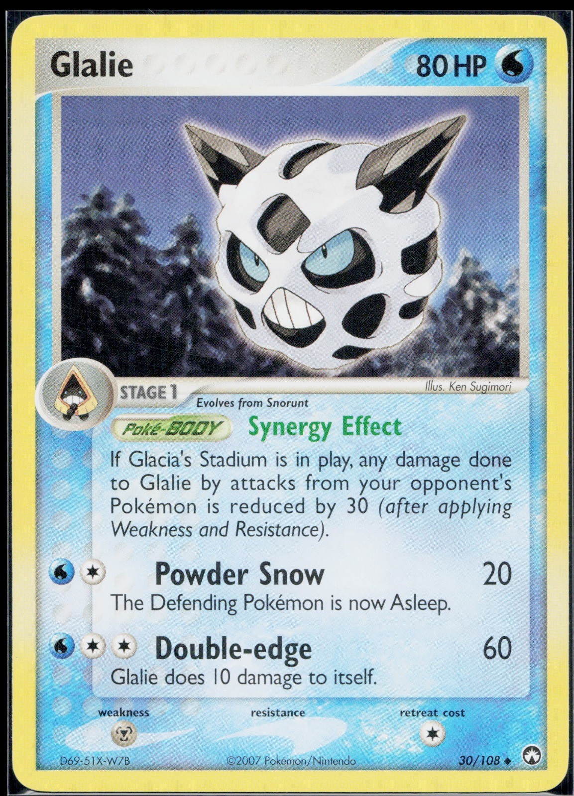 Pokemon TCG Glalie 30/108 Power Keepers
