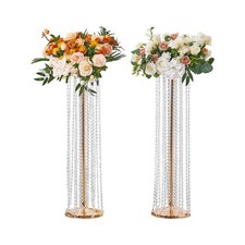 VEVOR Crystal Wedding Flowers Stand Luxurious Centerpieces 2PCS 35.43inch Tall