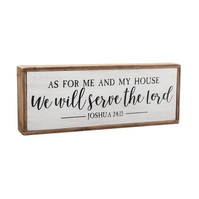 Paris Loft As for Me and My House We Will Serve The Lord Wood Rustic Wall Sig...
