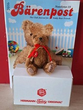 Hermann Minature 2016 Honey Coloured Bear 10cm Plus 2 Magazines and News Letter