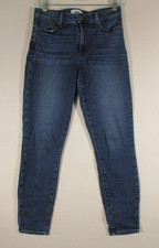Paige Womens Denim Skinny Jeans High Rise Flat Front Pockets Size 27 Blue