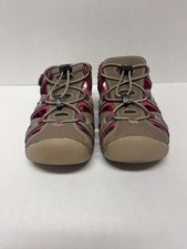 EDDIE BAUER Brown Pink Mary Leather Cinch Cord Hiking Water Sandals Women's 8