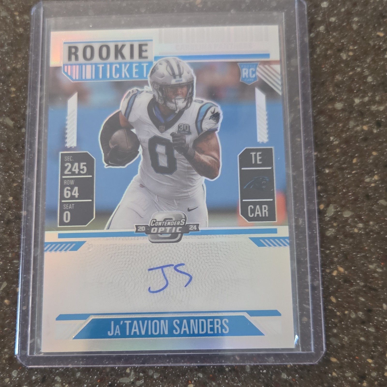 Ja'Tavion Sanders Panini Contenders Optic #126 Autograph