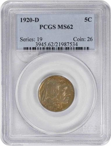 1920-D Buffalo Nickel MS62 PCGS