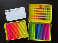 50 Neon Colored Pencils for Adult Coloring Books, Fluorescent Colored Profession