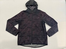 Vuori Outdoor Trainer Shell Jacket Hooded Black Camo Full Zip Mens Medium