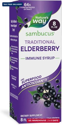 Nature's Way Sambucus Elderberry Traditional Immune Syrup, Highly Concentrated B