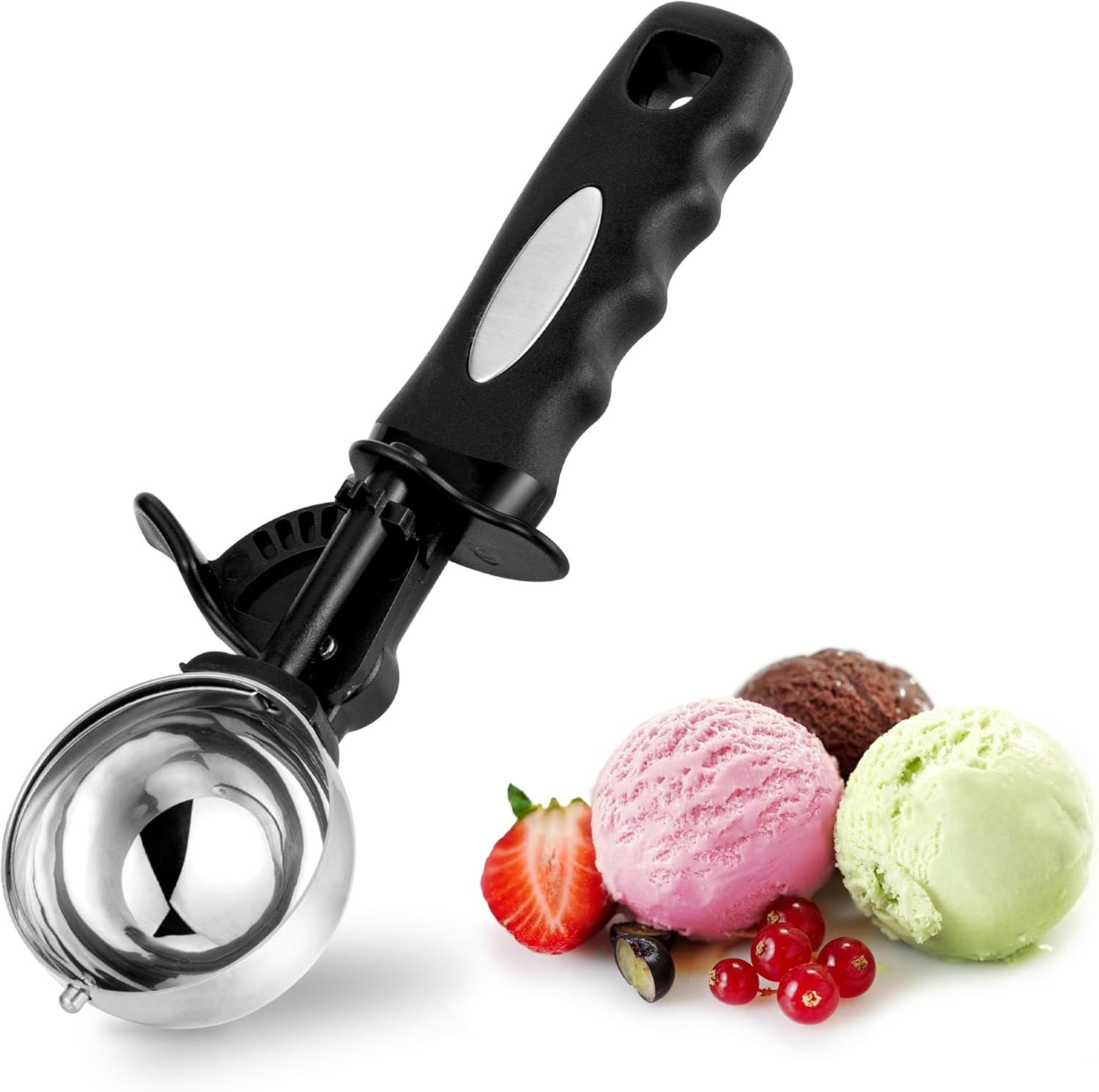 3.5 Tbsp Cookie Scoop, Ice Cream Scoop with Thumb Trigger, Cookie Dough Melon Ba