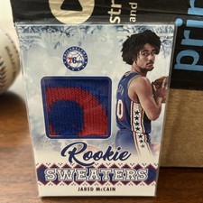 2024-25 Panini NBA Hoops Rookie Sweaters Jared McCain 76ers RSW-MCC Card