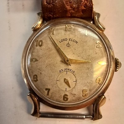 Vintage Lord Elgin USA  730 Men's Wrist Watch 10K GF Bezel RUNS