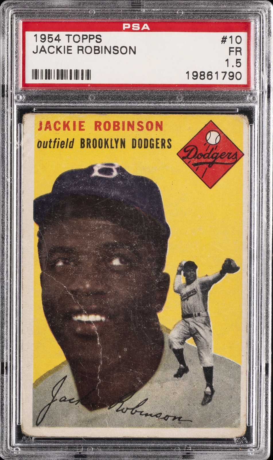 1954 TOPPS #10 JACKIE ROBINSON PSA 1.5