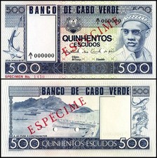 Cape Verde 500 Escudos, 1977, P-55s, UNC, Specimen