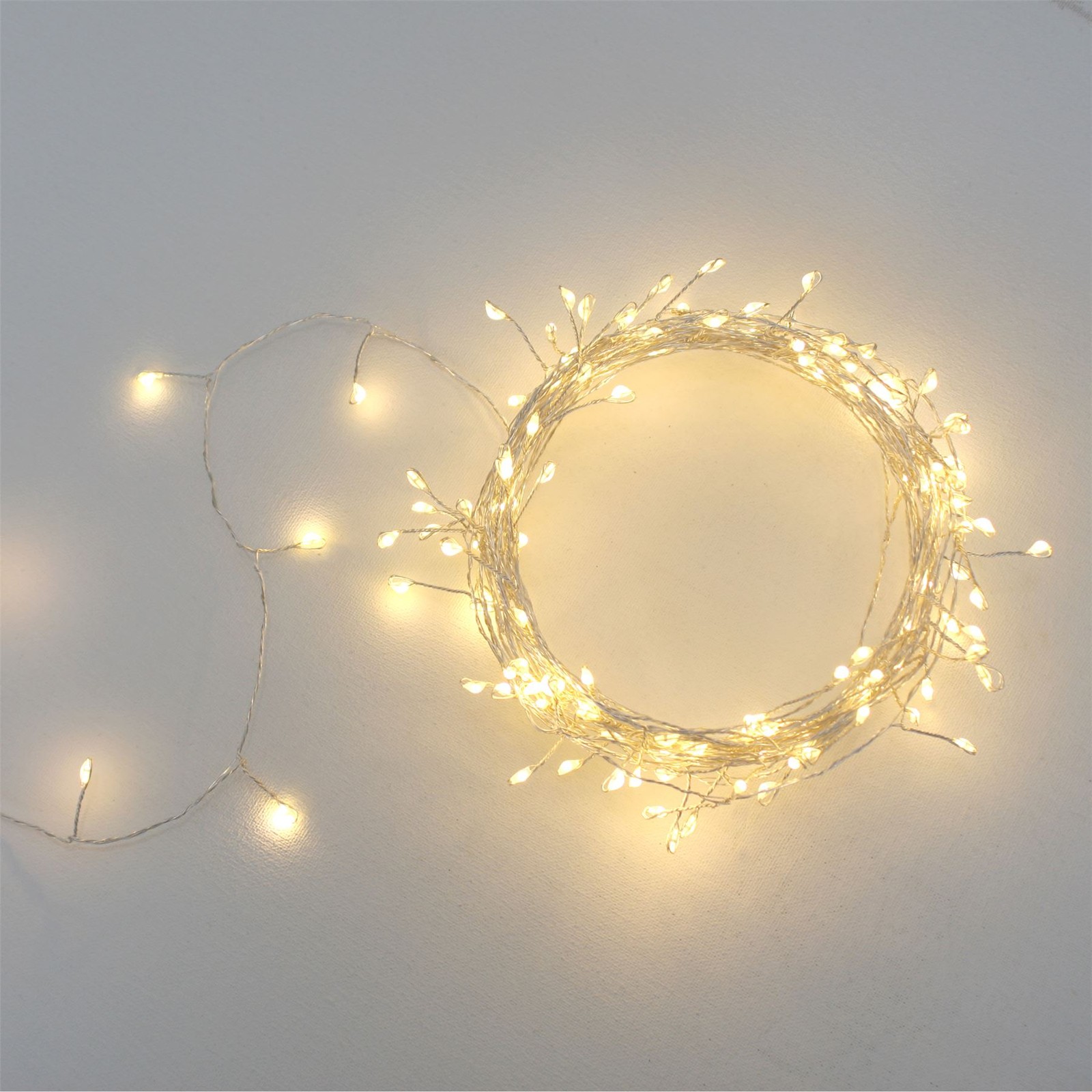 Silver Cluster - 150 LED Indoor/Outdoor Light Chain - Mains Powered