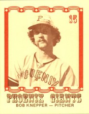 1976 Phoenix Giants Caruso #15 Bob Knepper - NM Blank Back Baseball Card