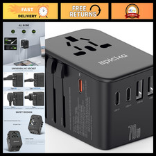 70W GaN PD Universal Travel Adapter - 3 USB-C  2 USB-A Ports, Fast Charging