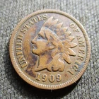 OLD COIN UNITED STATES OF AMERICA 1 CENT 1909 INDIAN HEAD PENNY W/ SHIELD (2)