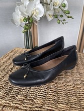 Clarks black leather flats slip on pumps UK 5.5