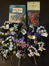 Large Lot Satin Ribbon Roses Various Sizes  Colors Crafting Mixed Media Sewing