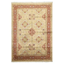 6'2''x8'11" Hand Knotted Wool Rust PakPersian Botanical 250 KPSI Plush Pile Rug