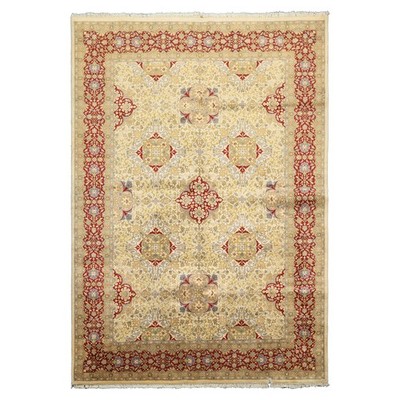 AS IS 6'2''x8'11'' Hand Knotted Wool Rust PakPersian 250 KPSI Plush Pile Rug