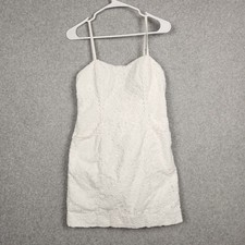 Lilly Pulitzer Dress Womens 6 White Eyelet Sleeveless Pockets Bow Back Mini