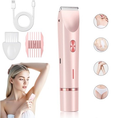 Dual Head Electric Women Shaver 2 in 1 Waterproof Lady Razor For Private Area