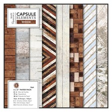 Docrafts Paper Pad Scrapbooking 6x6 Capsule Collection Elements Wood