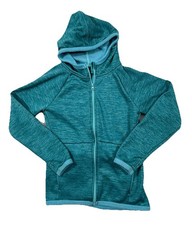 Girls Champion Teal Hooded sports jacket Size L 10-12 zip up closure .