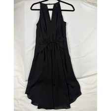 Banana Republic Halter Chiffon Little Black Dress Womens 2 Black Minimalist LBD