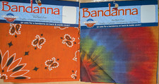 2x carolina creative products bandana bandanna orange  tie dye rainbow 22 x 22"