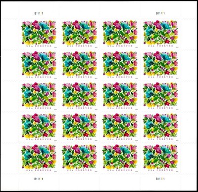 2024 USPS SHEET OF 20 FIRST CLASS LETTER STAMPS CELEBRATION BLOOMS 78¢