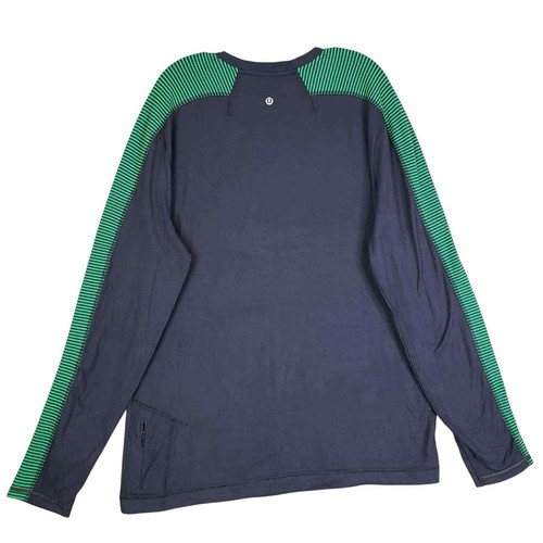 Lululemon Hombre M Mediano? Camisa deportiva a rayas elástica manga larga Velocity - Imagen 3 de 8