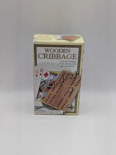 NEW Wooden Cribbage Travel Game! House Of Marbles! Cribbage Board, Cards, Pegs!